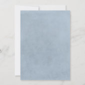 Invitation Baby shower floral bleu poussiéreux pour bébé (Dos)