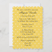 Invitation Baby shower Floral bleu rose et Pointe rose (Dos)