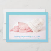 Invitation Baby shower Floral Bleu Sip et voir (Dos)
