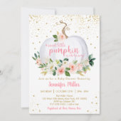Invitation Baby shower Floral Blush citrouille (Devant)
