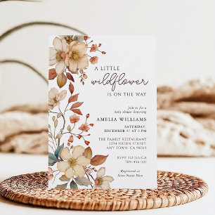 Invitation Baby Shower Floral Bohème aux Fleurs Sauvages