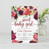 Invitation baby shower floral bohème de Bourgogne (Debout devant)
