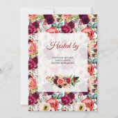 Invitation baby shower floral bohème de Bourgogne (Dos)