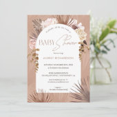 Invitation Baby shower Floral Bohème moderne (Debout devant)