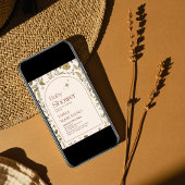 Invitation baby shower floral, bohème vert