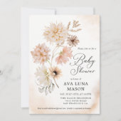 Invitation Baby shower Floral Boho (Devant)