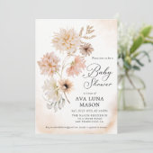 Invitation Baby shower Floral Boho (Debout devant)