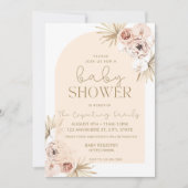 Invitation Baby shower Floral Boho (Devant)