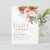 Invitation Baby shower Floral Boho (Debout devant)