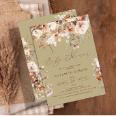Invitation Baby shower Floral Boho
