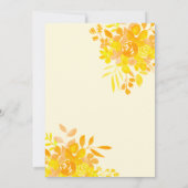 Invitation Baby shower floral boho à cadre ondulé jaune chaud (Dos)