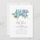 Invitation Baby shower floral Boho à la menthe et à l'aquarel (Devant)