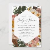 Invitation Baby Shower Floral Boho Automne (Devant)