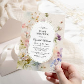 Invitation Baby shower floral Boho élégant