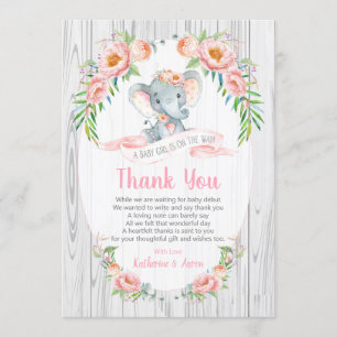 Invitation Baby shower Floral Boho Elephant
