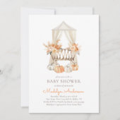 Invitation Baby shower floral Boho Fall (Devant)