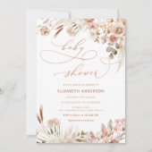 Invitation Baby shower floral Boho Fall (Devant)