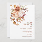 Invitation Baby shower floral Boho Fall (Devant)