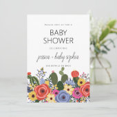 Invitation Baby shower Floral Boho moderne (Debout devant)