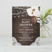 Invitation Baby shower Floral Boho Rustique (Debout devant)
