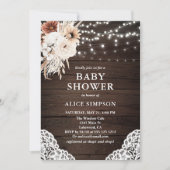 Invitation Baby shower Floral Boho Rustique (Devant)