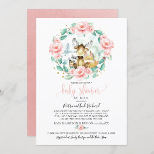 Invitation Baby shower Floral Boisé Migné Par Mail