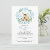 Invitation Baby shower Floral Boisé Migné Par Mail (Debout devant)