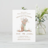 Invitation Baby shower Floral Boots Cowboy (Debout devant)