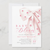 Invitation Baby shower Floral Bow rose (Devant)