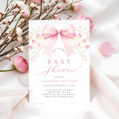 Invitation Baby shower Floral Bow rose