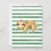 Invitation Baby shower Floral Boy Cute Sloth (Dos)
