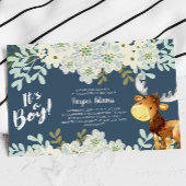 Invitation Baby shower Floral Boy Moose Boy