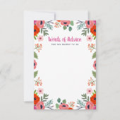 Invitation Baby shower floral brillant Paroles de conseil (Devant)