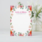 Invitation Baby shower floral brillant Paroles de conseil (Debout devant)