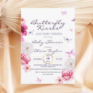 Invitation Baby shower Floral Butterfly Kisses