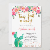 Invitation Baby shower floral Cactus Taco Bout Baby (Devant)