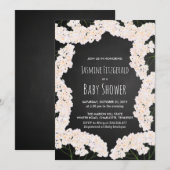 Invitation Baby shower floral Chalkboard pour bébé (Devant / Derrière)