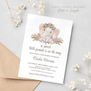 Invitation Baby shower floral chic Boho