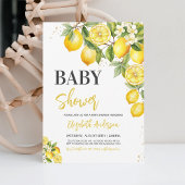 Invitation Baby shower floral citron neutre pour le genre