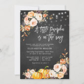 Invitation baby shower floral citrouille (Devant)