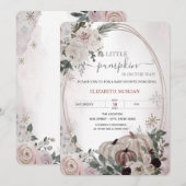 Invitation Baby shower Floral citrouille (Devant / Derrière)