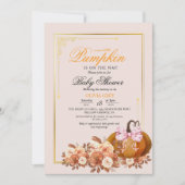 Invitation Baby shower Floral Citrouille (Devant)