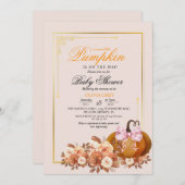 Invitation Baby shower Floral Citrouille (Devant / Derrière)
