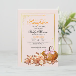 Invitation Baby shower Floral Citrouille