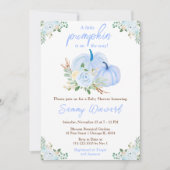 Invitation Baby shower Floral Citrouille bleu (Devant)