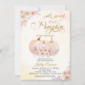 Invitation Baby shower Floral Citrouille doux (Devant)