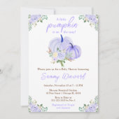 Invitation Baby shower Floral Citrouille violet (Devant)