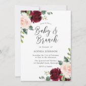 Invitation Baby shower floral clair bébé et brunch (Devant)