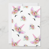 Invitation Baby shower floral clair Unicorn (Dos)