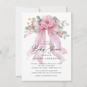 Invitation Baby shower Floral Coquette Bow (Devant)